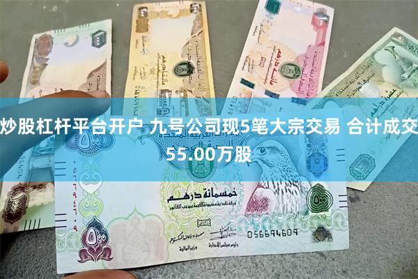 炒股杠杆平台开户 九号公司现5笔大宗交易 合计成交55.00万股