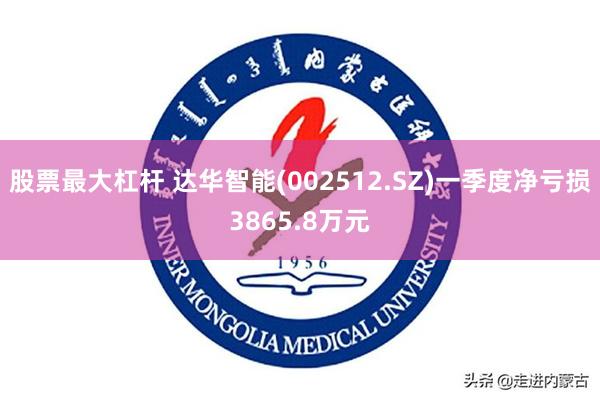 股票最大杠杆 达华智能(002512.SZ)一季度净亏损3865.8万元