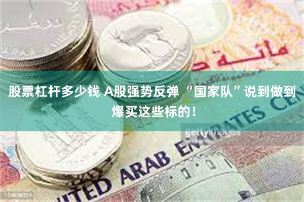 股票杠杆多少钱 A股强势反弹 “国家队”说到做到 爆买这些标的！