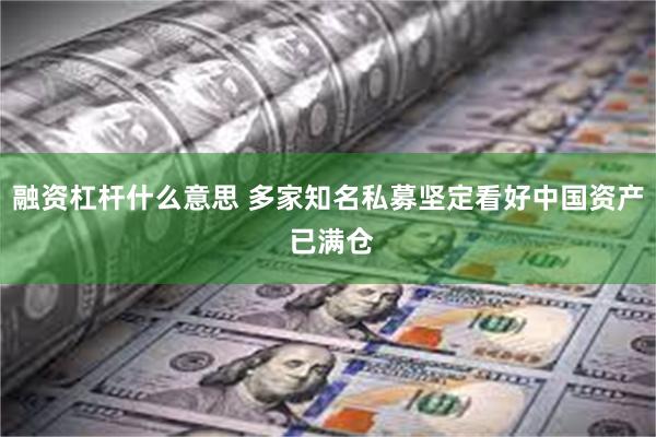 融资杠杆什么意思 多家知名私募坚定看好中国资产 已满仓
