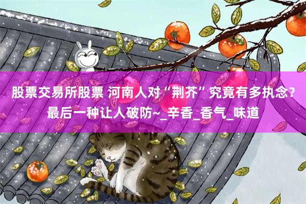 股票交易所股票 河南人对“荆芥”究竟有多执念？最后一种让人破防~_辛香_香气_味道