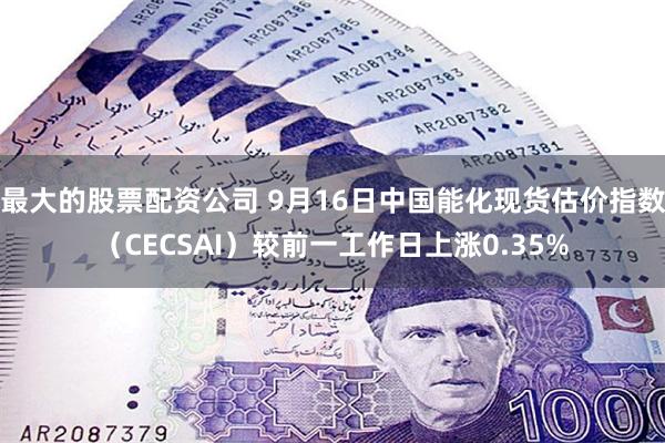 最大的股票配资公司 9月16日中国能化现货估价指数（CECSAI）较前一工作日上涨0.35%